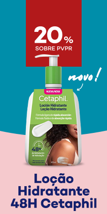 Nova Loção Hidratante 48h da marca Cetaphil com destaque promocional de 20% sobre preço de Venda ao Público Recomendado